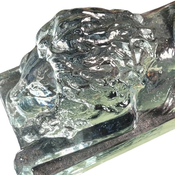 French Crystal Lion Statue - Heavy 3 lb 7 oz - 7" X 3.5" Decorative Gift Unique - Picture 2 of 8